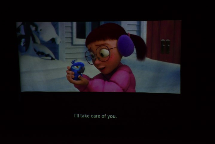 First grade students are watching film